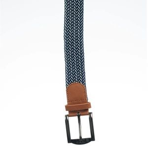 Primo Navy & White Braided Stretch Belt
